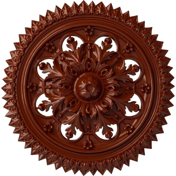 Ekena Millwork York Ceiling Medallion (Fits Canopies up to 3 5/8"), Hand-Painted Firebrick, 21 5/8"OD x 2 1/2"P CM21YOFIF - main